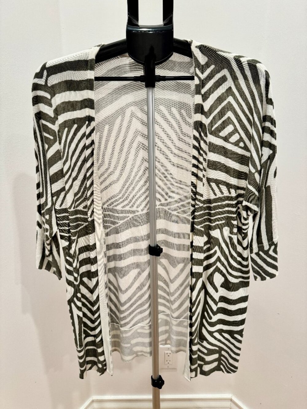 Chico's Zebra Print Open Front Cardigan - Black & White | Size 2 (US 12/L) EUC